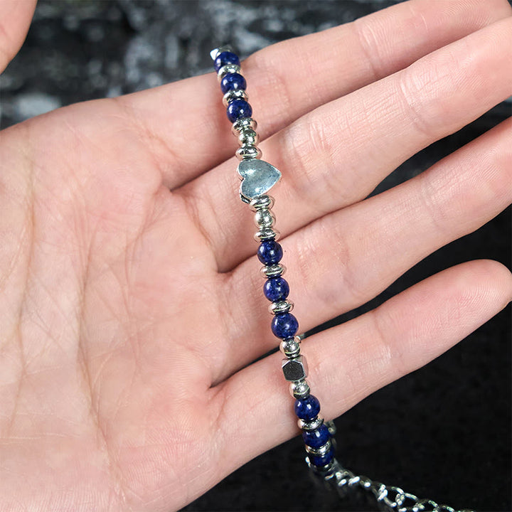 Buddha Stones Natural Stone Amazonite Amethyst Lazurite Lapis Lazuli Rose Quartz Heart Positive Balance Bracelet - image 17