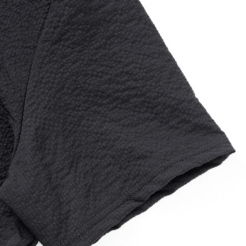 Buddha Stones Solid Color Polo Plaid Half Buttons Men's Short Sleeve Shirt - image 15