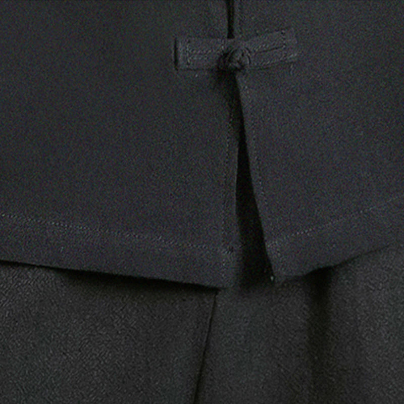 Buddha Stones Tang Suit Frog-Button Crane Embroidery Long Sleeve Cotton Men's Shirt - image 27