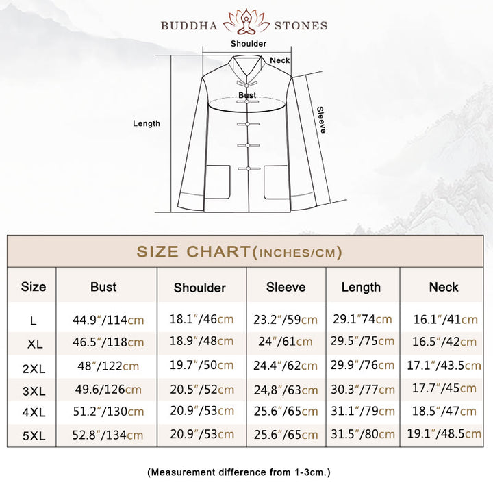Buddha Stones 2Pcs Fall Men's Tang Suit Frog-Button Cotton Long Sleeve Shirt Pants Set