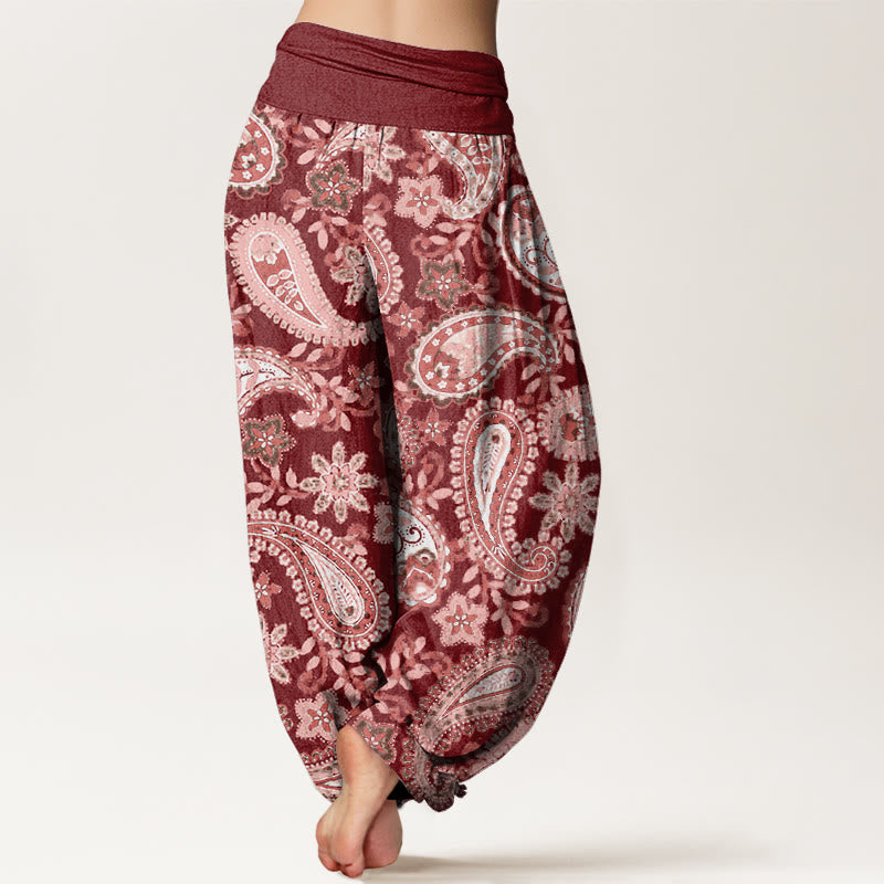 Buddha Stones Casual Paisley Pattern Women's Elastic Waist Harem Pants - image 2