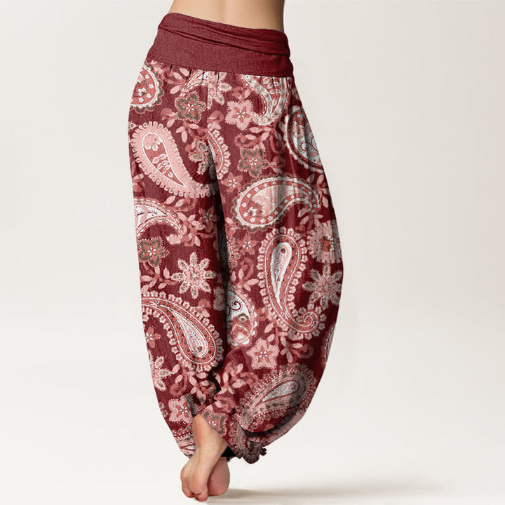 Buddha Stones Casual Paisley Pattern Women's Elastic Waist Harem Pants - image 2