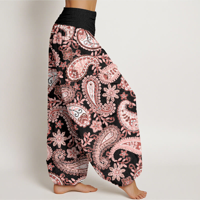 Buddha Stones Cotton Casual Paisley Pattern Women's Elastic Waist Harem Pants - image 8