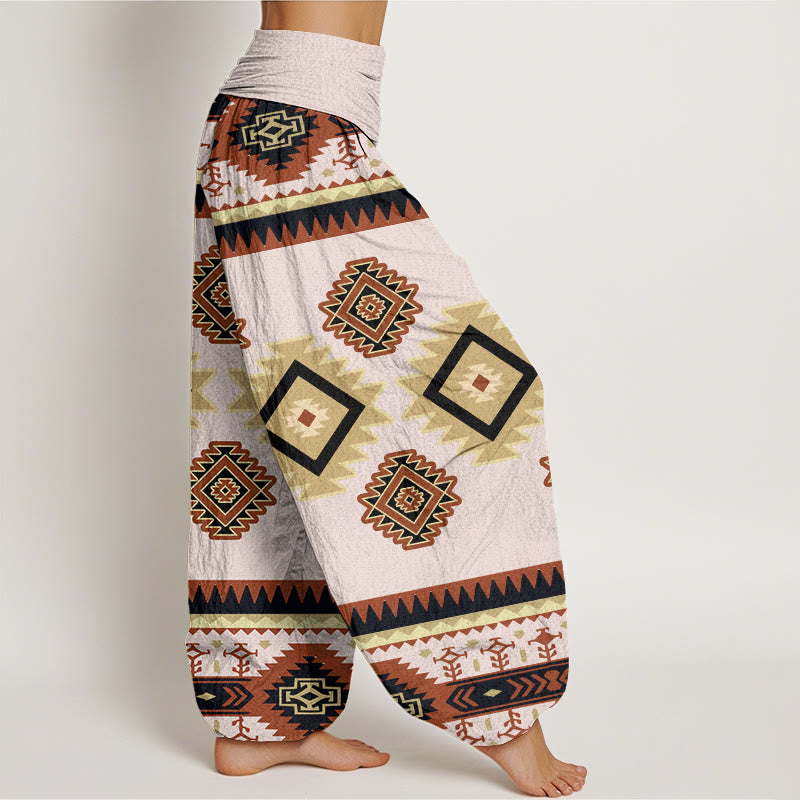 Buddha Stones Casual Symmetrical Navajo Textile Style Pattern Women's Elastic Waist Harem Pants - image 5