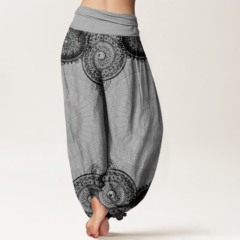 Buddha Stones Cotton Circular Mandala Design Women's Elastic Waist Harem Pants - image 8