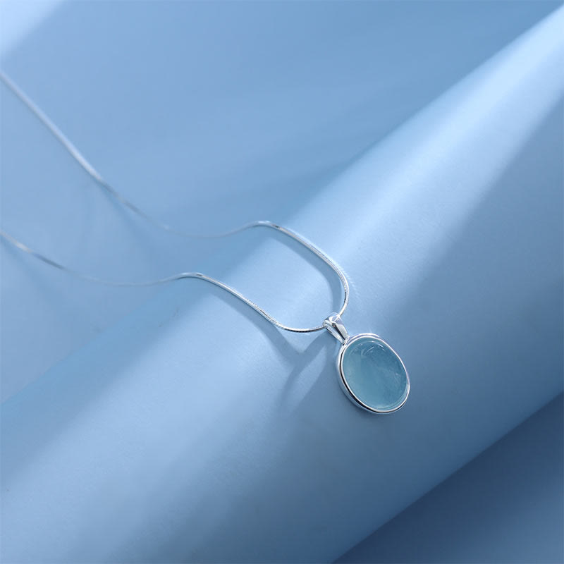 Buddha Stones 925 Sterling Silver Aquamarine Healing Clavicle Chain Necklace Pendant - image 10