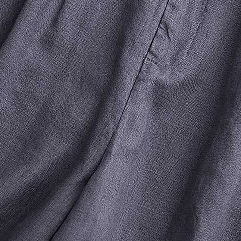 Buddha Stones Summer Casual Solid Color Zipper Button Acrylic Fiber Frog Button Women's Shorts With Pockets - image 10