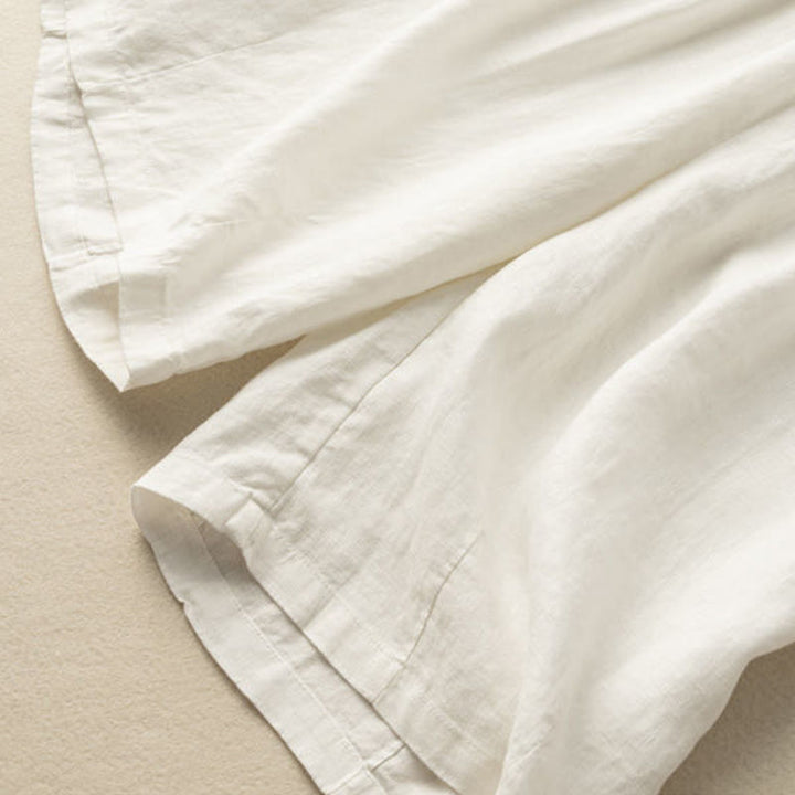 Buddha Stones Summer Casual Plain Zipper Button Cotton Linen Women's Shorts With Pockets