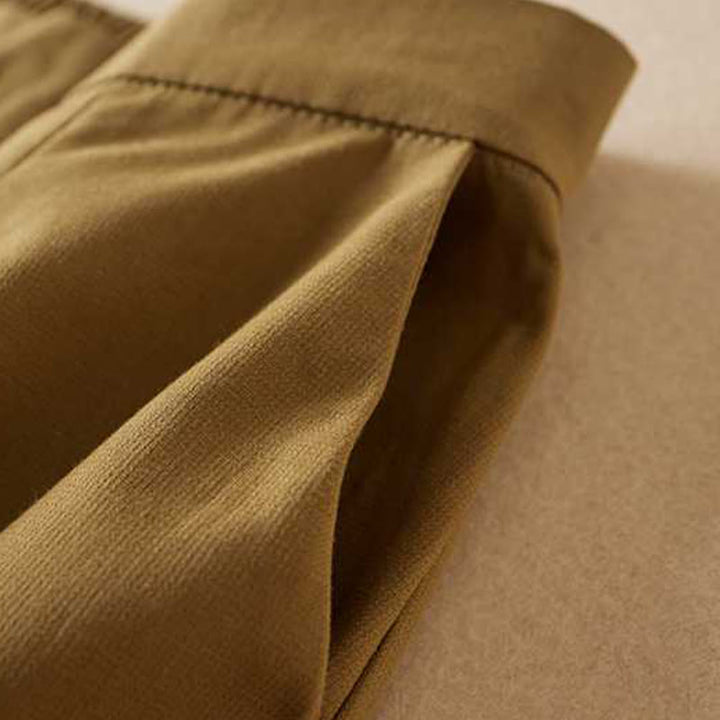 Buddha Stones Summer Casual Plain Cotton Linen Zipper Button Women's Shorts With Pockets