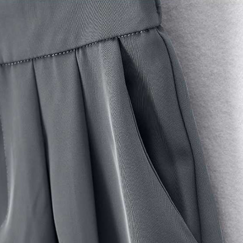 Buddha Stones Summer Casual Zipper Button Loose Plain Cotton Linen Women's Shorts With Pockets