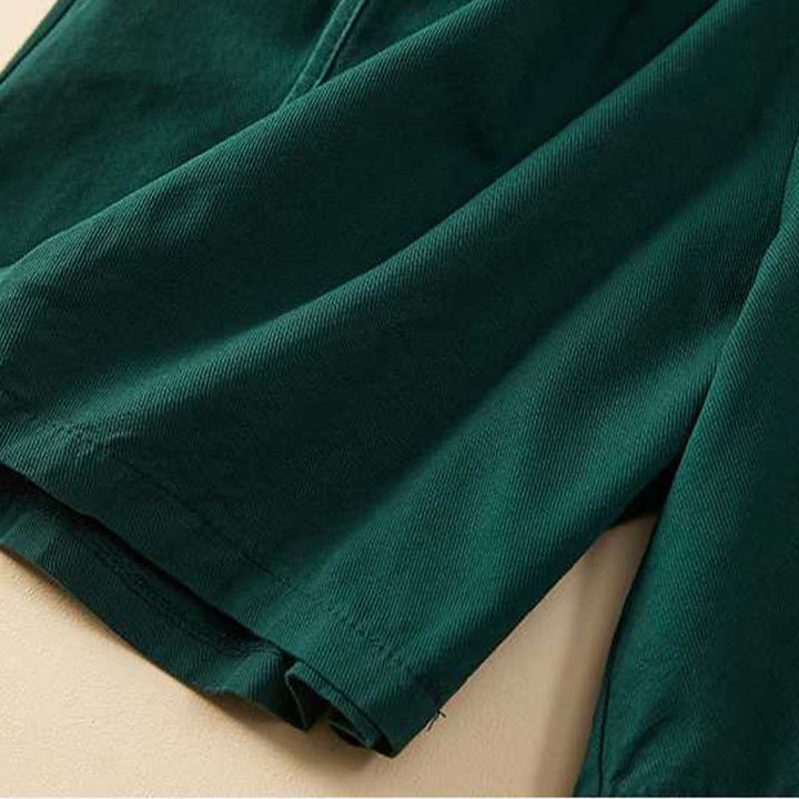 Buddha Stones Summer Casual Loose Plain Cotton Women's Shorts With Pockets