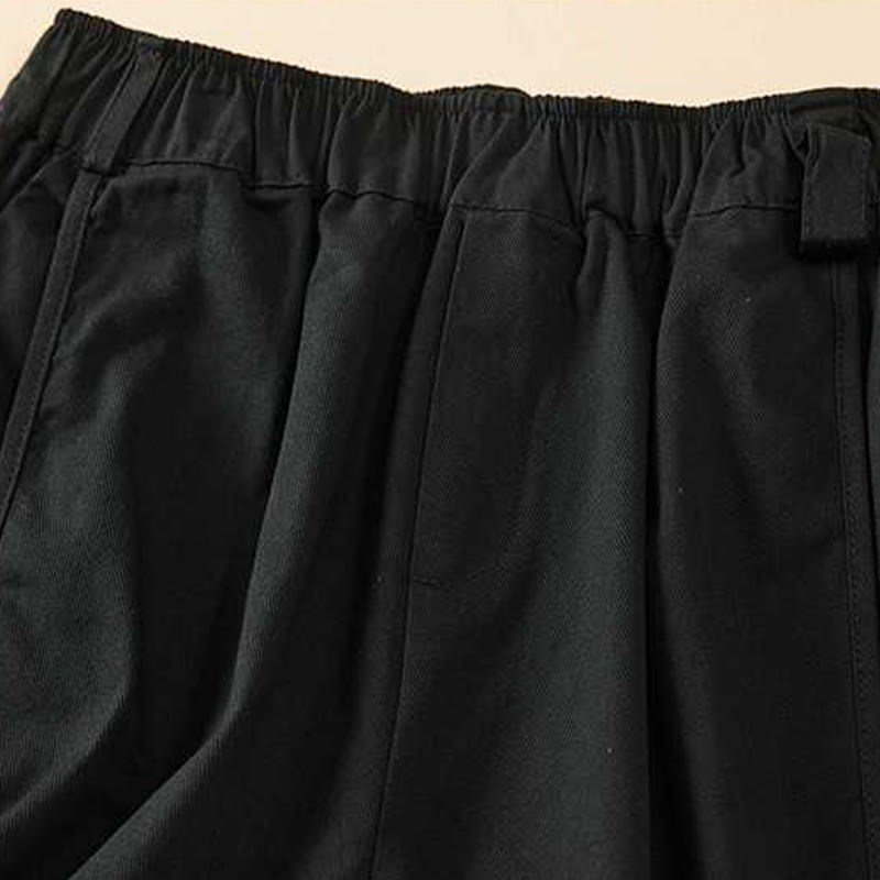 Buddha Stones Summer Casual Loose Plain Cotton Women's Shorts With Pockets