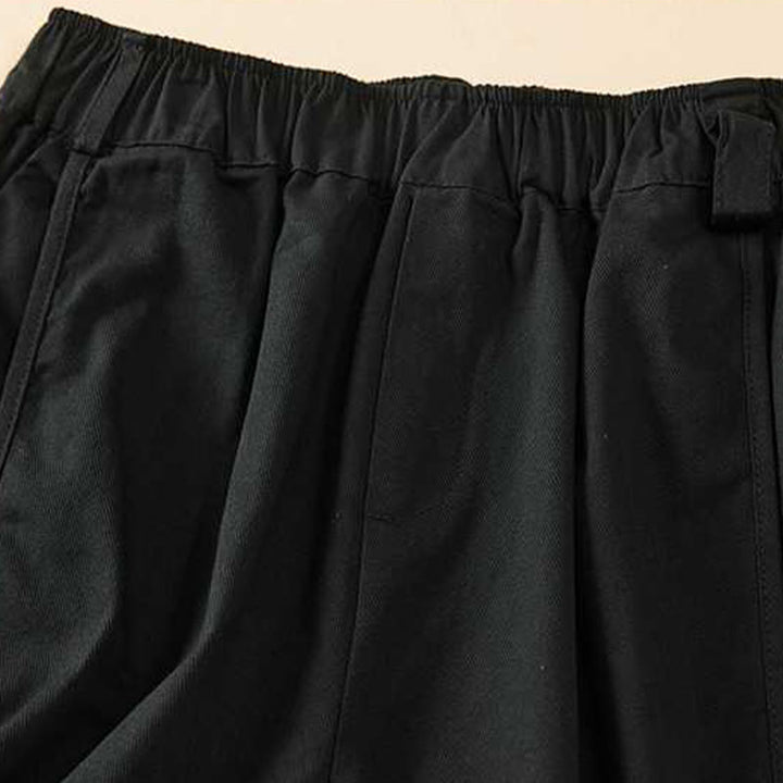 Buddha Stones Summer Casual Loose Plain Cotton Women's Shorts With Pockets