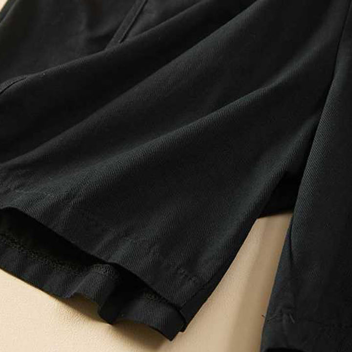Buddha Stones Summer Casual Loose Plain Cotton Women's Shorts With Pockets