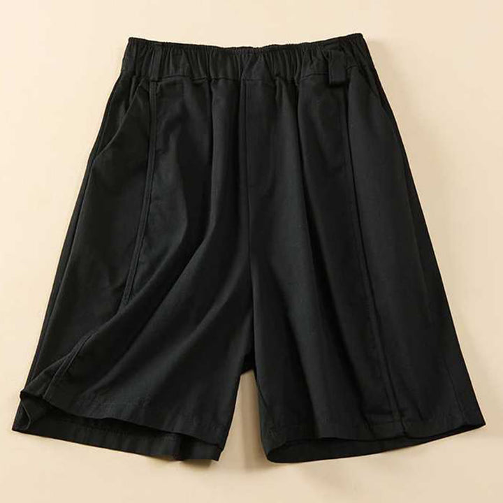 Buddha Stones Summer Casual Loose Plain Cotton Women's Shorts With Pockets - Black - US8-10，UK/AU12-14，EU40-42 (2XL) - image 21