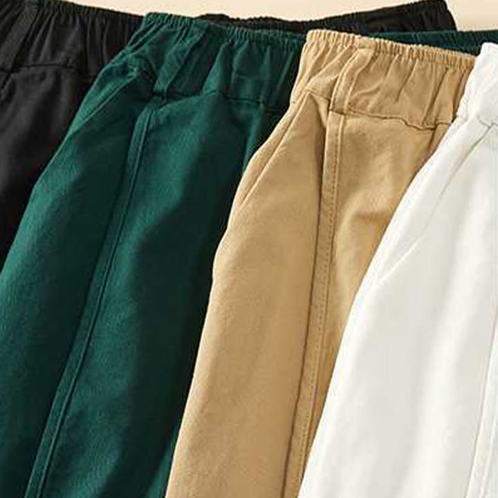 Buddha Stones Summer Casual Loose Plain Cotton Women's Shorts With Pockets