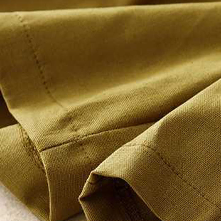 Buddha Stones Summer Casual Loose Plain Frog Button Cotton Linen Women's Shorts With Pockets