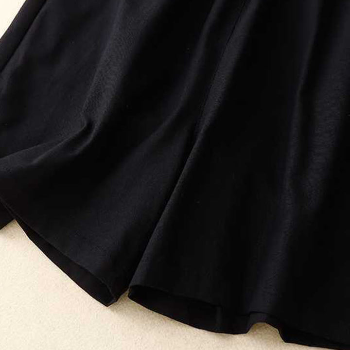 Buddha Stones Summer Casual Loose Plain Frog Button Cotton Linen Women's Shorts With Pockets