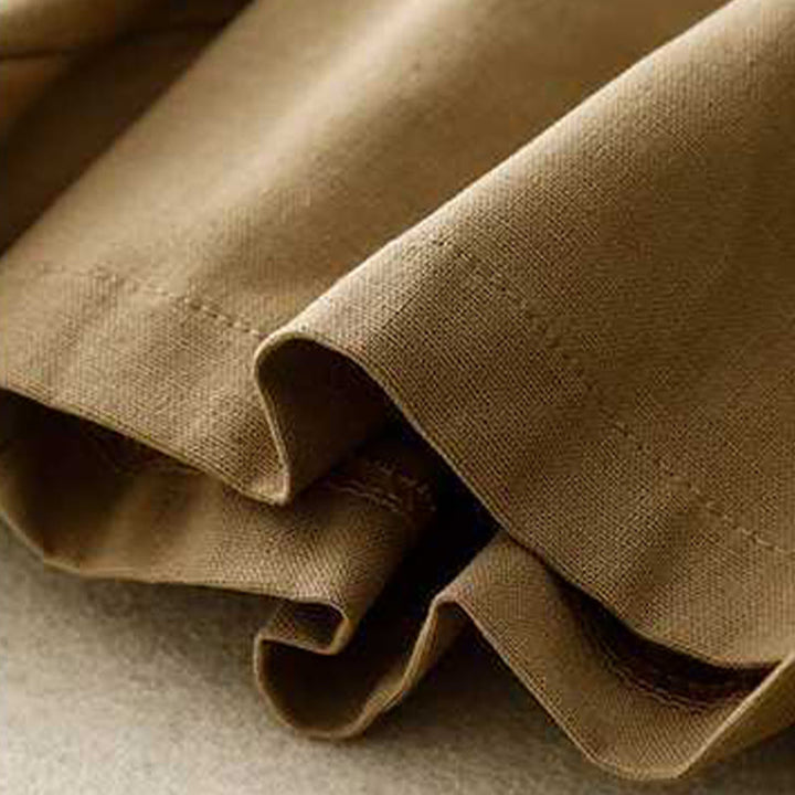 Buddha Stones Summer Casual Loose Plain Frog Button Cotton Linen Women's Shorts With Pockets