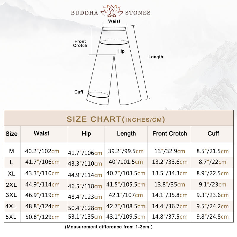 Buddha Stones 2Pcs Tang Suit Traditional Frog-Button Uniform Long Sleeve Shirt Pants Men's Set