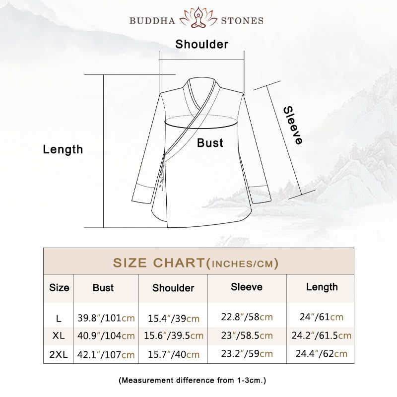 Buddha Stones Fall Solid Color Hanfu Long Sleeve Lace Up Women's Shirt - image 3