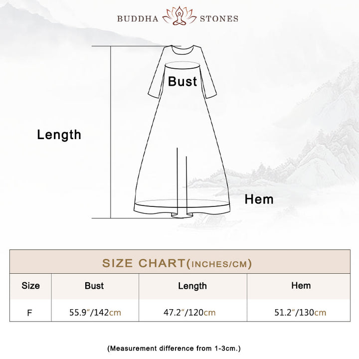 Buddha Stones Colorful Graphics Midi Dress Cotton Half Sleeve Tunic Dress With Pockets