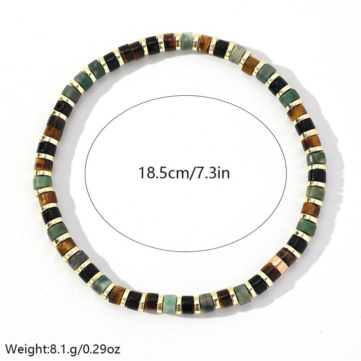 Buddha Stones Natural Hematite Tiger Eye Stones Support Bracelet