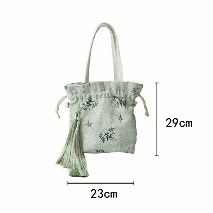Buddha Stones White Flowers Green Leaves Canvas Tote Crossbody Bag Shoulder Bag Handbag