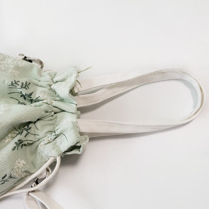 Buddha Stones White Flowers Green Leaves Canvas Tote Crossbody Bag Shoulder Bag Handbag
