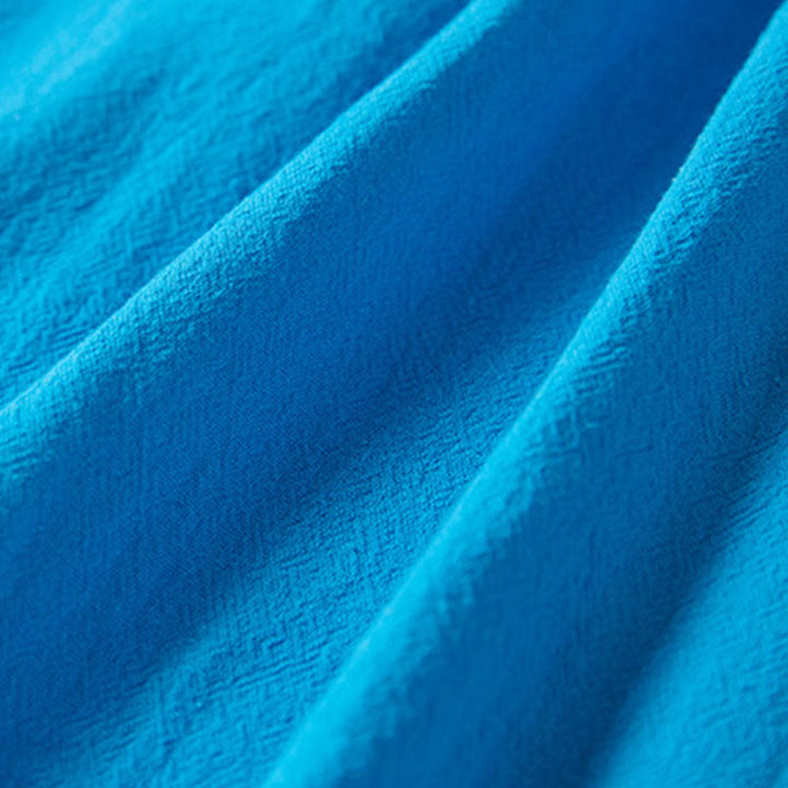 Buddha Stones Vintage Embroidery Frog-button Half Sleeve High Waist Cotton Linen Women's Midi Dress - image 23