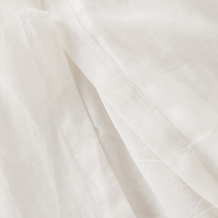 Buddha Stones Casual Plain Frog-Button Three Quarter Sleeve Stand Collar Cotton Linen Women's Maxi Dress
