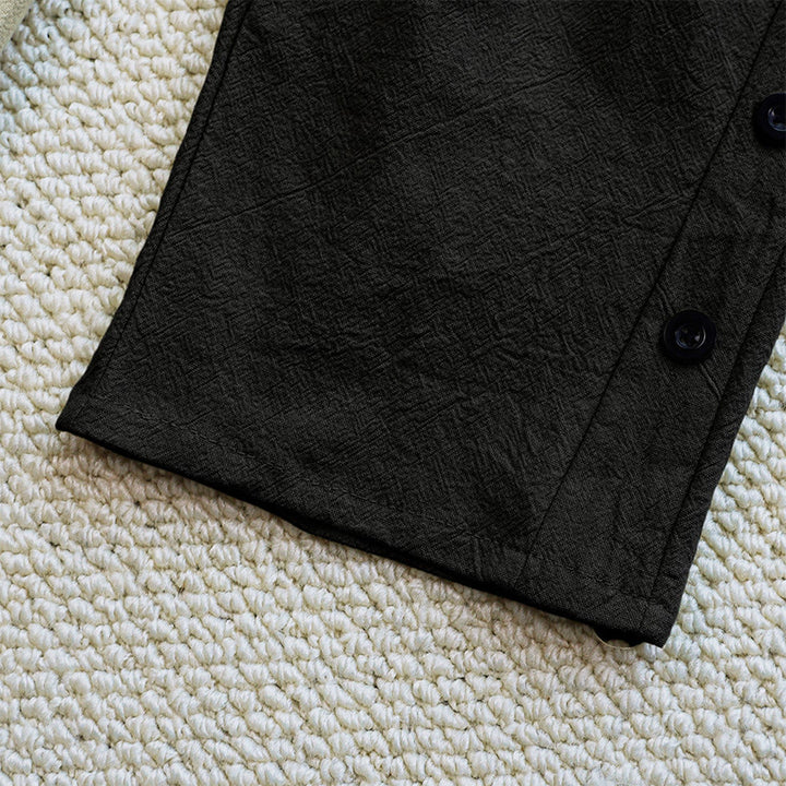 Buddha Stones Summer Plain Patchwork Design Drawstring Cotton Linen Women's Pants With Pockets