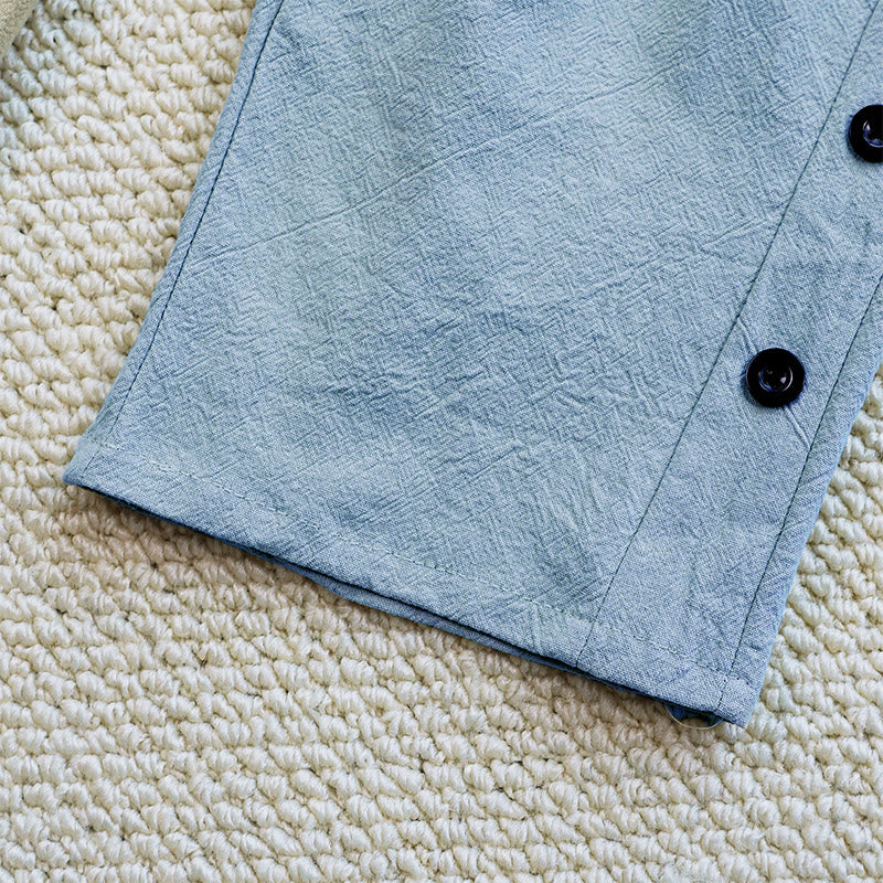 Buddha Stones Summer Plain Patchwork Design Drawstring Cotton Linen Women's Pants With Pockets