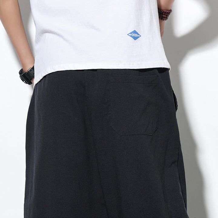 Buddha Stones Casual Summer Drawstring 7-8 Length Linen Men's Harem Pants With Pockets - image 27