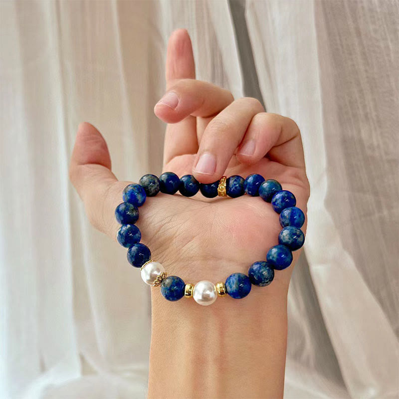 Buddha Stones Lazurite Lapis Lazuli Beads Serenity Balance Bracelet - image 9