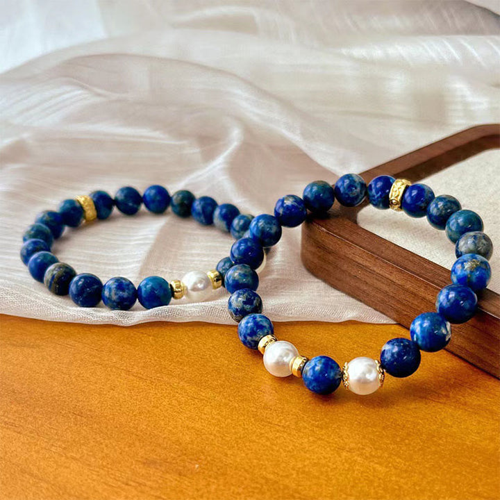 Buddha Stones Lazurite Lapis Lazuli Beads Serenity Balance Bracelet - image 7