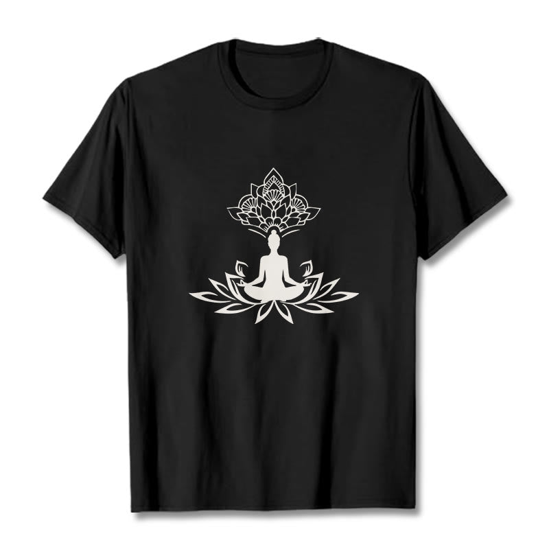 Buddha Stones Lotus Flower Meditation Buddha Tee T-shirt