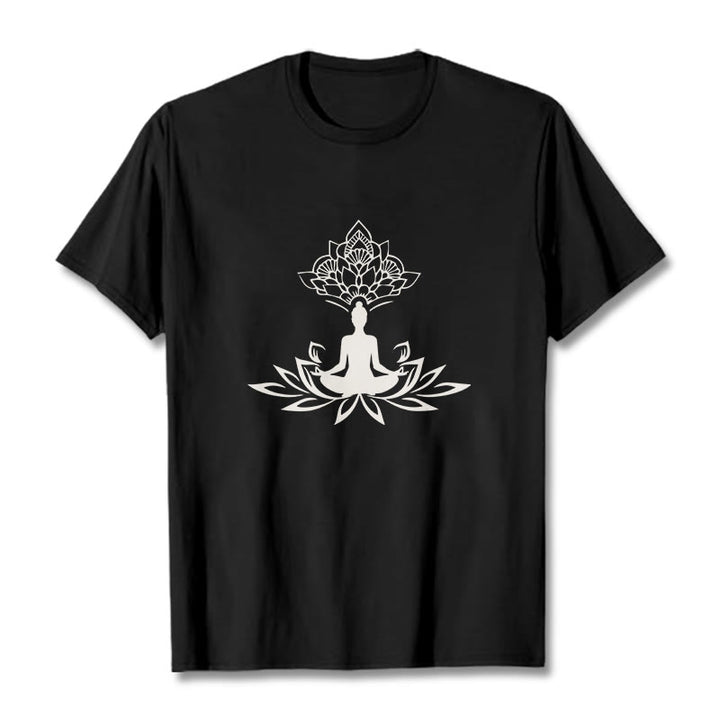 Buddha Stones Lotus Flower Meditation Buddha Tee T-shirt