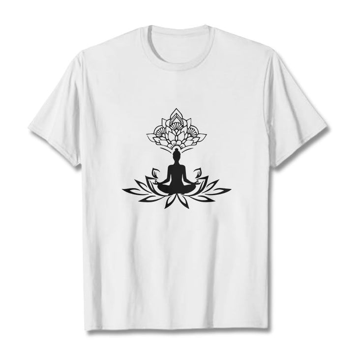 Buddha Stones Lotus Flower Meditation Buddha Tee T-shirt