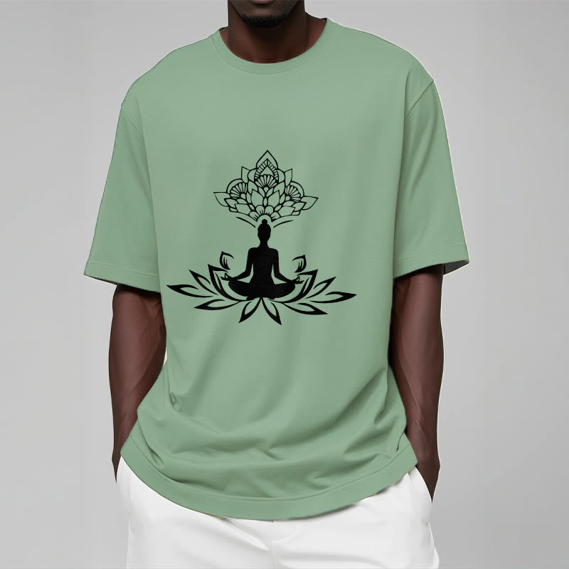 Buddha Stones Lotus Flower Meditation Buddha Tee T-shirt