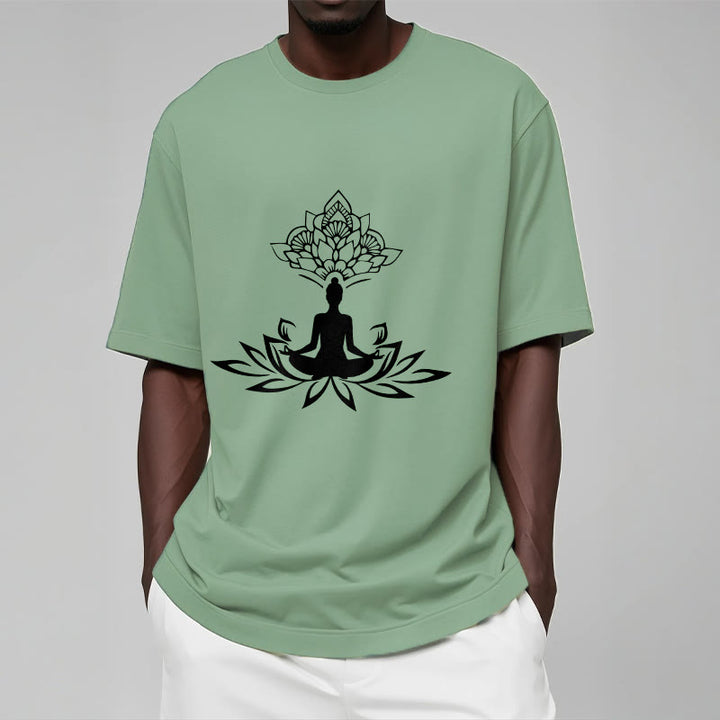 Buddha Stones Lotus Flower Meditation Buddha Tee T-shirt