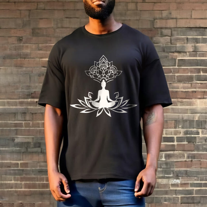 Buddha Stones Lotus Flower Meditation Buddha Tee T-shirt