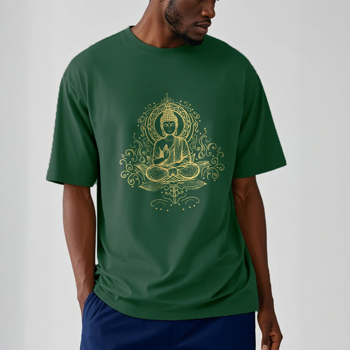Buddha Stones Lotus Flower Vines Meditation Buddha Tee T-shirt