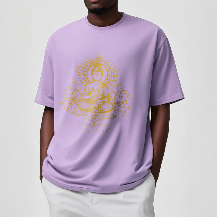 Buddha Stones Lotus Flower Vines Meditation Buddha Tee T-shirt