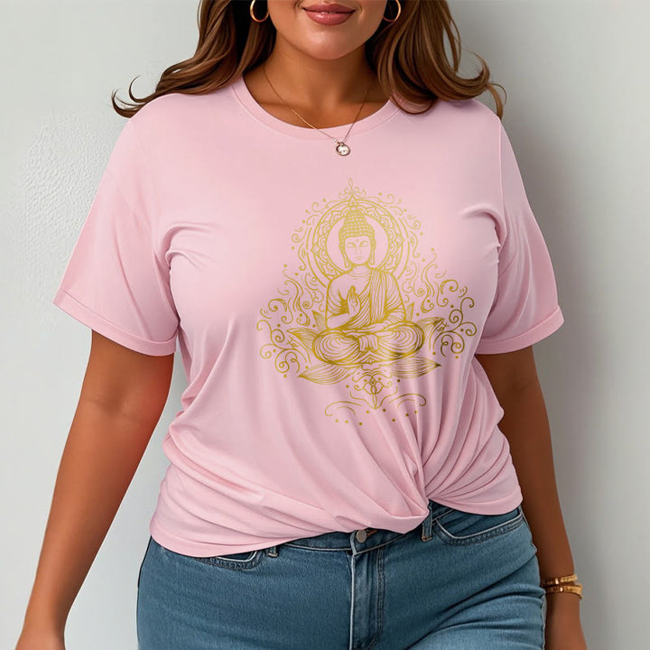Buddha Stones Lotus Flower Vines Meditation Buddha Tee T-shirt