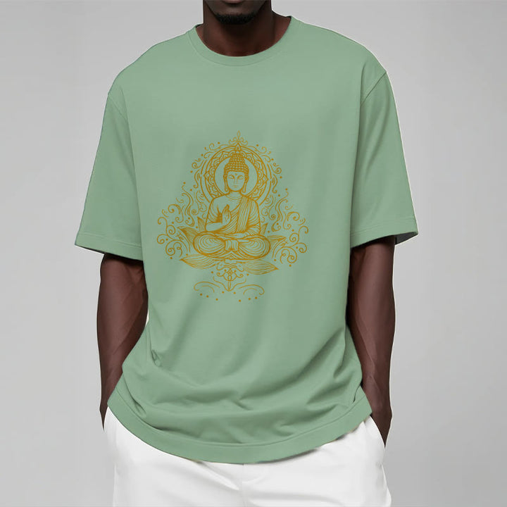 Buddha Stones Lotus Flower Vines Meditation Buddha Tee T-shirt