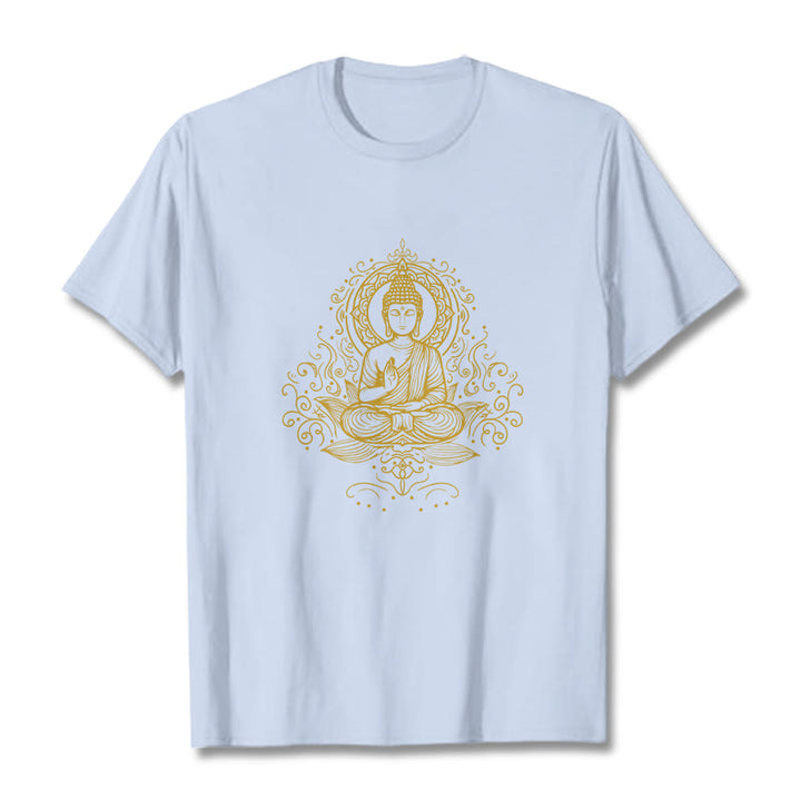 Buddha Stones Lotus Flower Vines Meditation Buddha Tee T-shirt