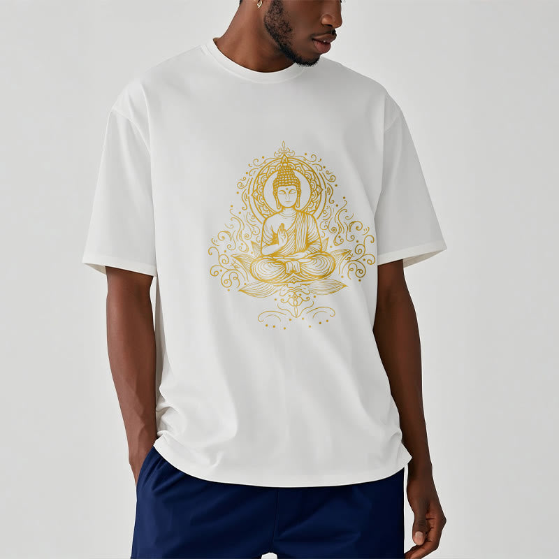 Buddha Stones Lotus Flower Vines Meditation Buddha Tee T-shirt