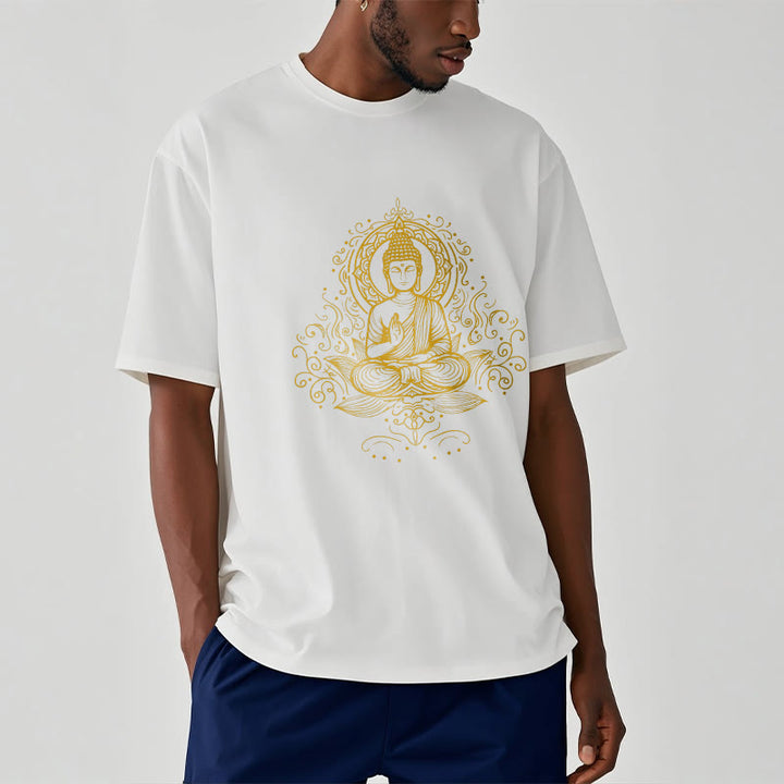 Buddha Stones Lotus Flower Vines Meditation Buddha Tee T-shirt