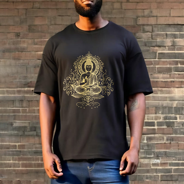 Buddha Stones Lotus Flower Vines Meditation Buddha Tee T-shirt